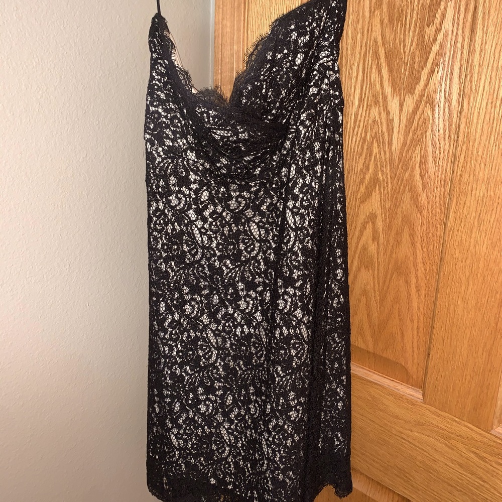 White House Black Market strapless lace dress